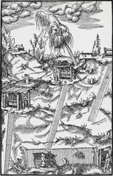 Engraving from De re metallica (On the nature of metals)