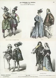 European Costumes, Mid 17th Century