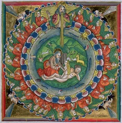Facsimile Copy of Genesis 2:22 God Created Eve, from the Nuremberg Bible