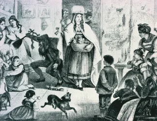 Frau Berchta Brings Gifts to Rhineland