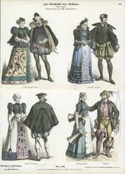 French and German Costumes, Late 16th Century
