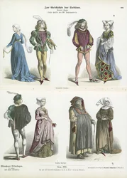French and German Costumes, Second Half of 15th Century