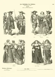 French Costumes, Mid 17th Century