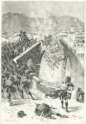 French soldiers attacking Monsterrat, Spain