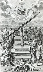 Frontispiece to Oculus Artificialis Teledioptricus Sive Telescopium by Johann Zahn, 2nd Edition Published in 1702