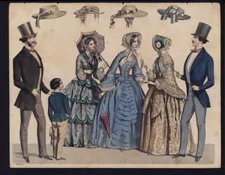 German Fashion Plate, Mid 19th Century