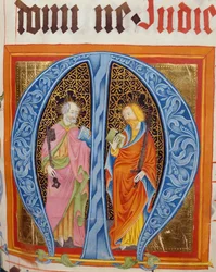 Historiated Initial M with Saints Peter and Paul, from the Gradual of Friedrich Zollner of Langenzenn, 1439-42
