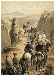 Illustration of the conquest of the Amazon by Europeans. In 