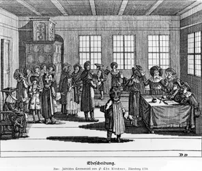 Illustration from the Jüdisches Ceremonial, oder Beschreibung dererjenigen Gebräuche by Paul Christian Kirchner, 1724