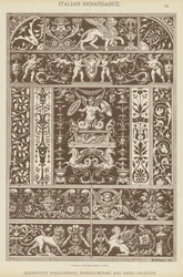 Italian Renaissance, Sgraffitos, Wood-Mosaic, Marble-Mosaic and Bas-Reliefs