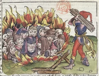 Jews Burnt at the Stake, from the Nuremberg Chronicle by Hartmann Schedel (1440-1514), 1493