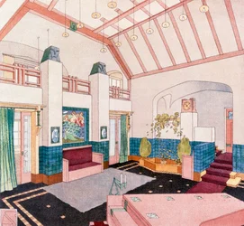 Jugendstil or Early Modernist Style Living Room
