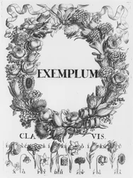 Language of flowers, illustration from Cryptographia, oder geheime Schrifften by Johann Balthasar Friderici, published in Hamburg, 1685