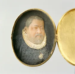 Locket containing wax miniature portrait of Landgrave Wilhelm IV