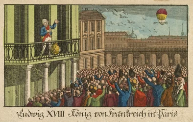 Louis XVIII King of France in Paris, pub. 1814