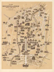 Map of Berlin, Published by Carl Glueck Verlag, Berlin, 1860