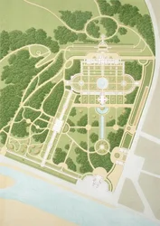Map of the house and gardens of King Guillaume of Wurtemberg, published 1860