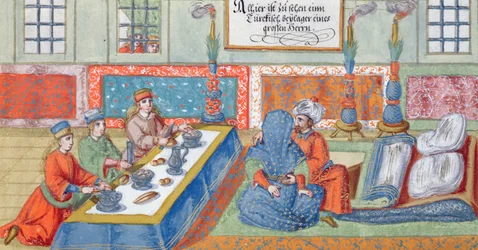 Marriage scene, from a manuscript on the Ottoman Empire, c.1600
