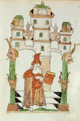 The Arabic astrologer Albumasar, from a compilation written by Jacobus Scracz de Indagine