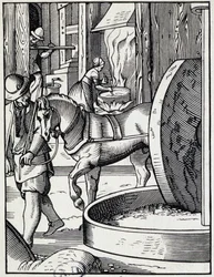 Oil press - German engraving