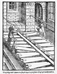 Organ Bellows and Blowers in Halberstadt Cathedral, from Praetorious Syntagma Musicum, pub. in 1619