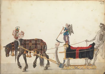Pageant sleigh in parade
