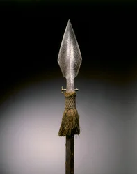 Parade Spear, Augsburg, c.1570-1600 (steel, brass, wood & leather with woollen tassel)