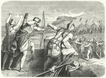 Philip II of Macedon wounded in the eye at the Siege of Methone, 355 BC
