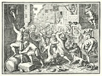 Plundering of the Judengasse, the Jewish Ghetto of Frankfurt, in the Fettmilch Rising