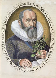 Portrait of Basil Besler in 1612, from the Hortus Eystettensis, pub. 1613