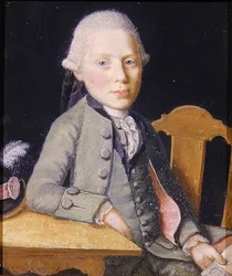 Portrait of a seated young man holding a letter, c.1750