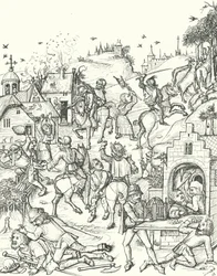 Ravaging and pillaging of a village