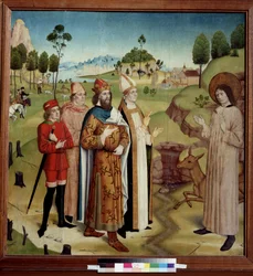 Saint Giles and King Wamba at the royal hunt