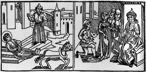 Saint Saturnin was the founder of Christianity in Toulouse in the middle of the 3rd century. At that time the Christians were persecuted: Saint Saturnin was one of the victims of the pagans. His body, attached to the tail of a bull, was dragged near Rome.