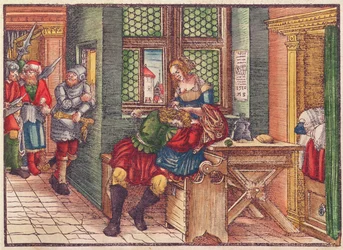 Samson and Delilah, from the Luther Bible, c.1530