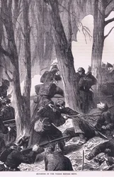 Skirmish in the woods before Metz, Cassells History of the War between France and Germany published by Cassell and Company Limited, c.1890
