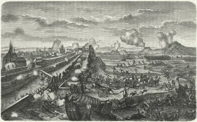 Swedish troops attacking the defences of Prague
