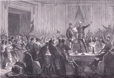 The 106th Battalion of National Guards delivering Trochu at the Hotel De Ville