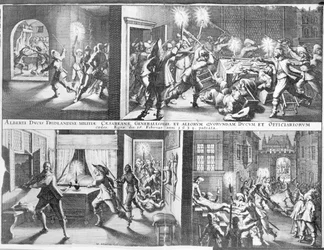 The Assassination of Albrecht von Wallenstein (1583-1634) at Eger by a Force of Irish and Scottish Officers Under the Command of General Butler, 25th February 1634