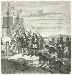 The Brandenburgers landing on the coast of Guinea