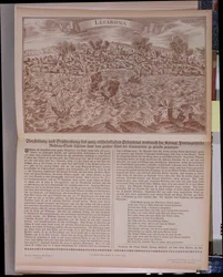 The Great Earthquake of 1755 in Lisbon, facsimile copy of an original engraving and text
