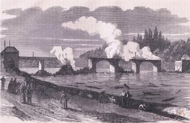 The defence of Paris-burning the Bridge of Asnieres