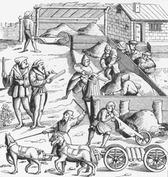 The Extraction of Metals, after a Woodcut in Cosmographie Universelle of Munster, Published 1552