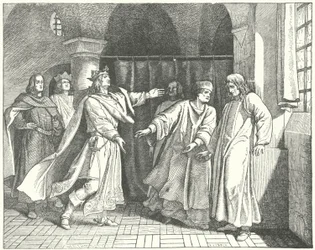 The reconciliation of Louis IV and Frederick the Fair, rival claimants to the German throne