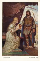Tristan hands Isolde the love potion
