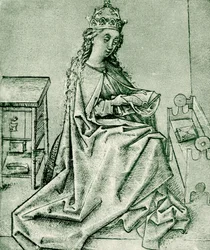 Virgin Mary Praying in a Gothic Chamber