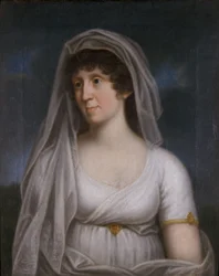 Woman in a White Dress with a Veil