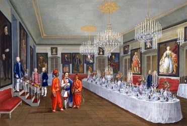 Dining room with series of portraits of Habsburg emperors