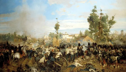 Battle of Magenta. Painting by Gerolamo (Girolamo) Induno