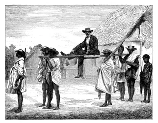 African Natives Carrying a White Man, Africa